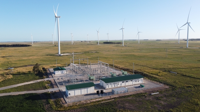 Substation at a wind power generator farm.